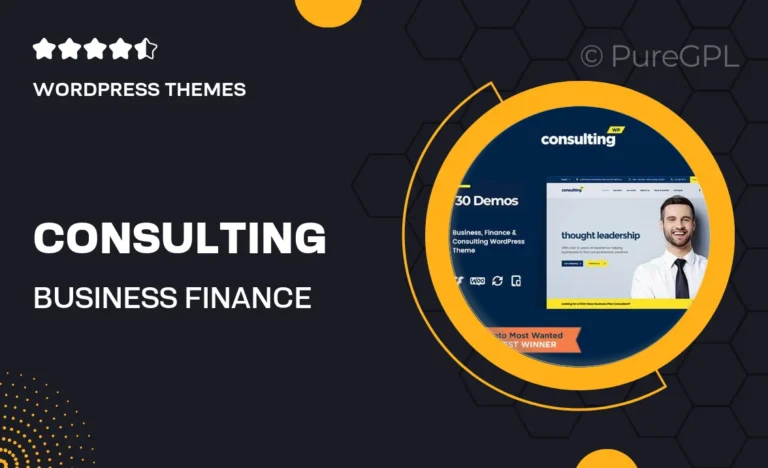 consulting business finance wordpress theme