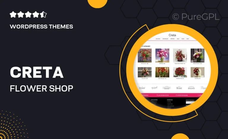 creta flower shop woocommerce wordpress theme