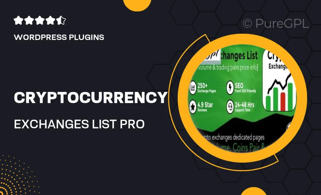 Cryptocurrency Exchanges List Pro – WordPress Plugin feature image