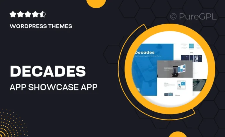 decades app showcase app store wordpress theme