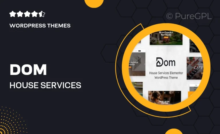 dom house services elementor wordpress theme