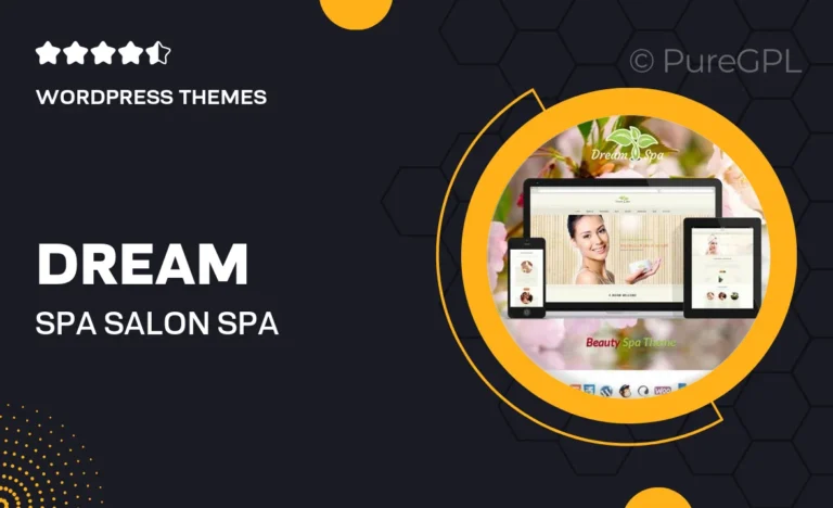 dream spa salon spa wordpress theme