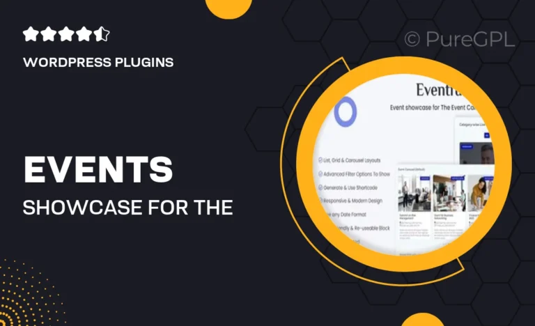 events showcase for the events calendar