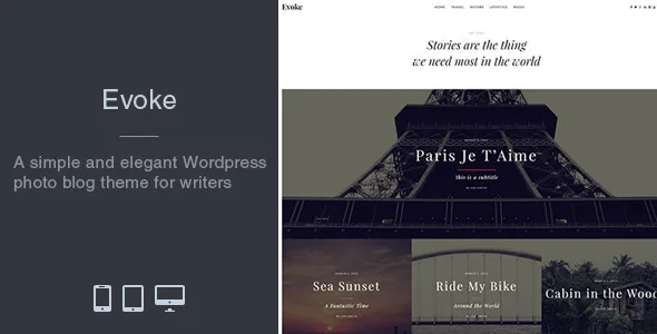 evoke photo stories wordpress blog theme 1