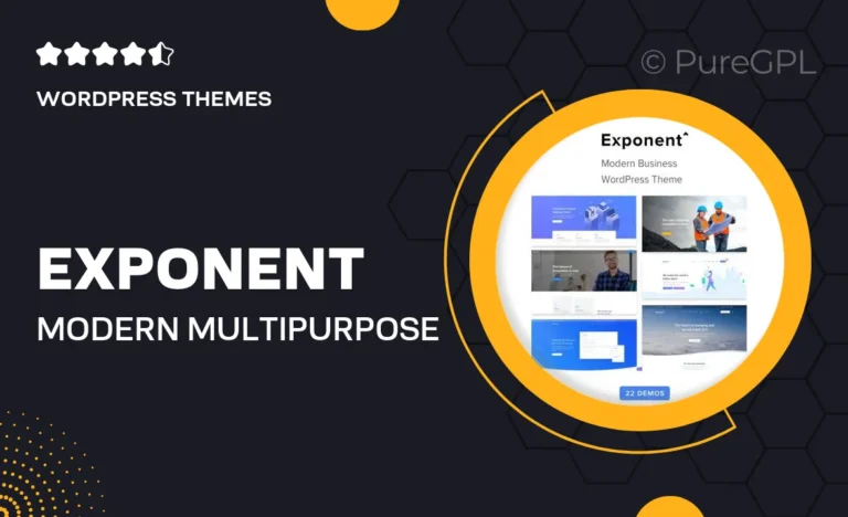 exponent modern multi purpose business wordpress theme