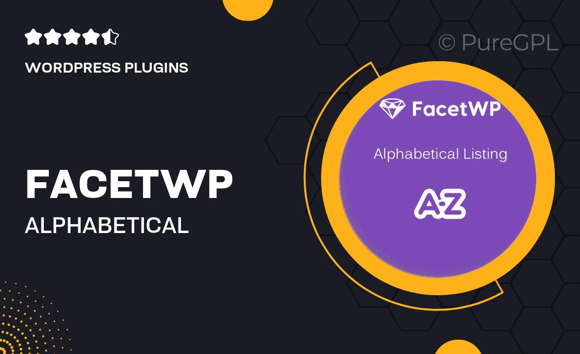 FacetWP – Alphabetical Listing