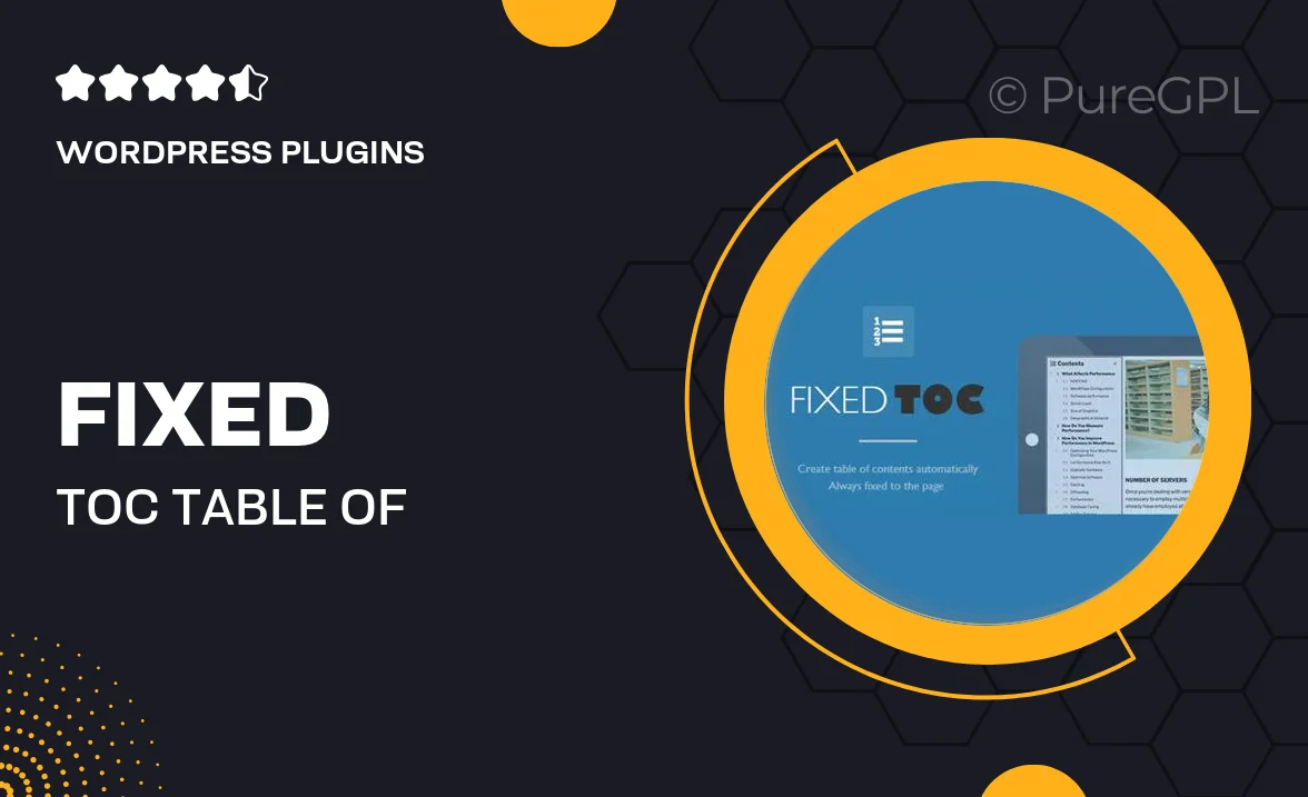 Fixed TOC | table of contents for WordPress plugin