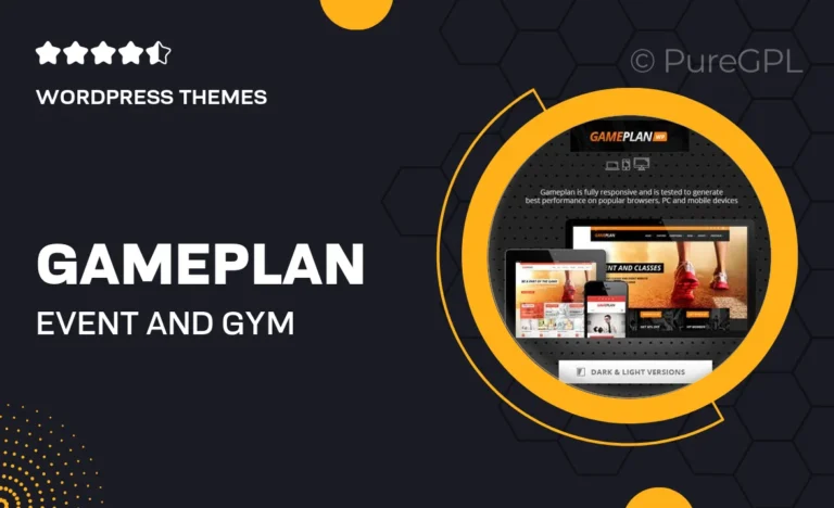 gameplan event and gym fitness wordpress theme
