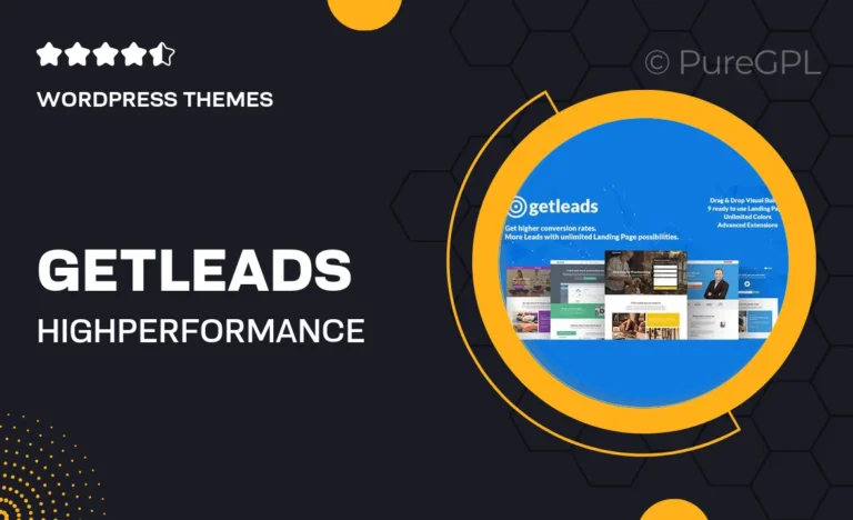 getleads high performance landing page wordpress theme