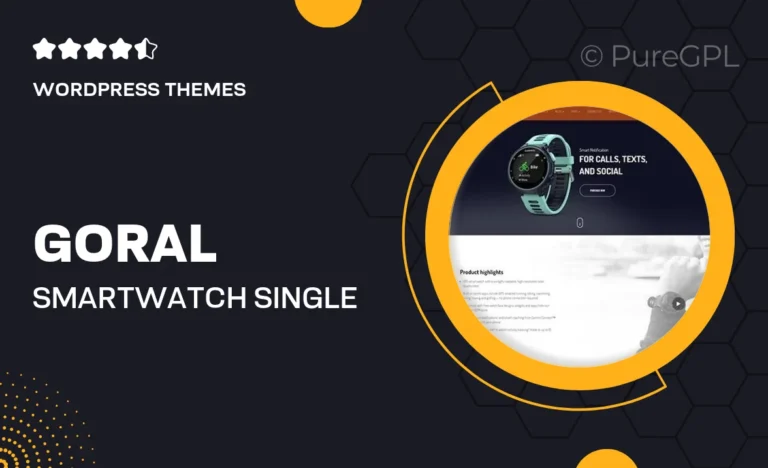 goral smartwatch single product woocommerce wordpress theme