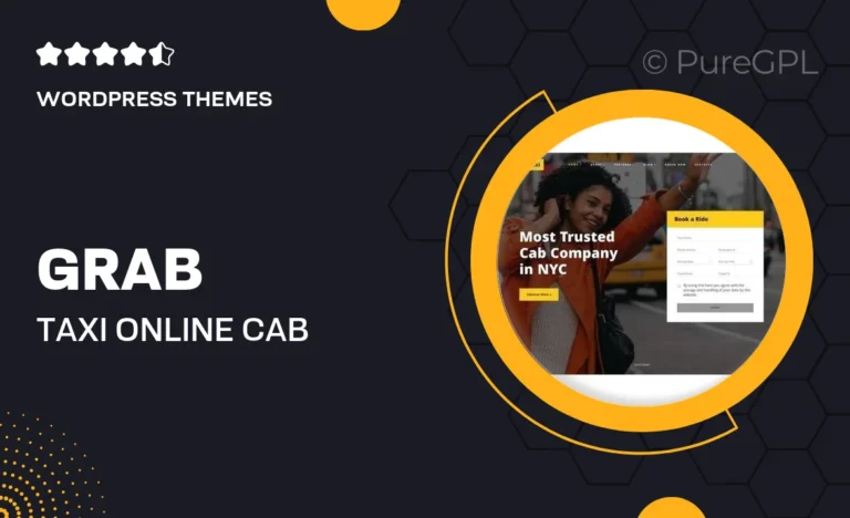 grab taxi online cab service wordpress theme