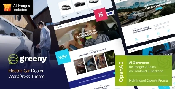 greeny electric car dealership wordpress theme 1