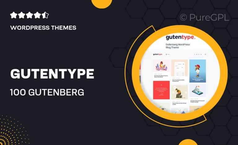 gutentype 100 gutenberg wordpress theme for modern blog