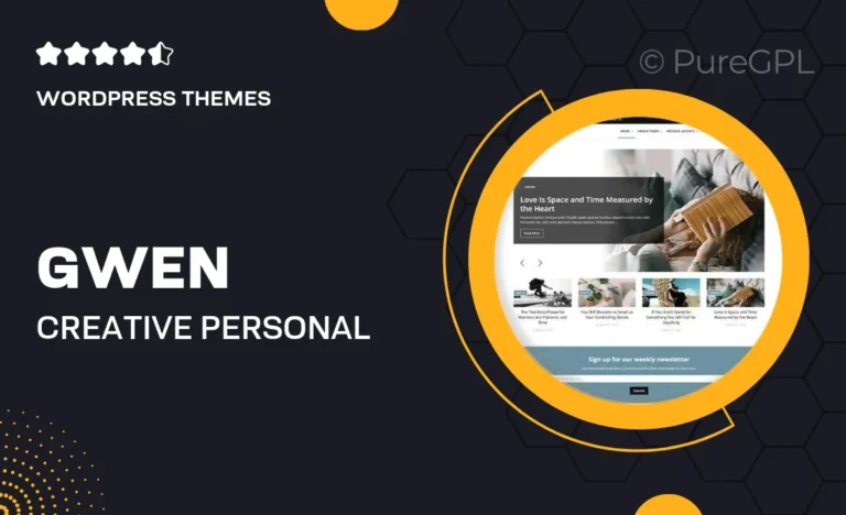 gwen creative personal wordpress blog theme