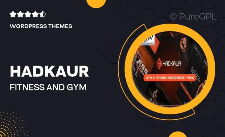 hadkaur fitness and gym wordpress theme