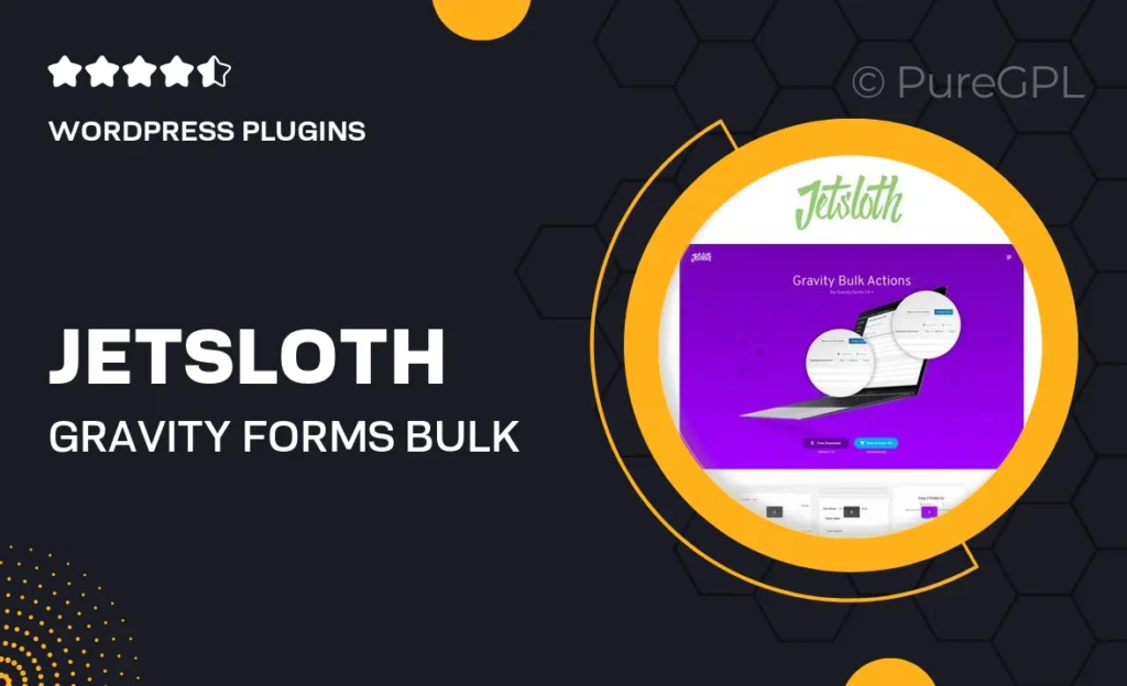 Jetsloth – Gravity Forms Bulk Actions Pro feature image