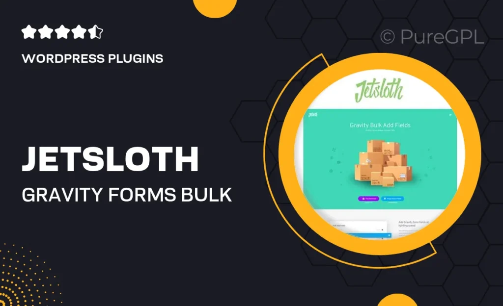 Jetsloth – Gravity Forms Bulk Add Fields feature image
