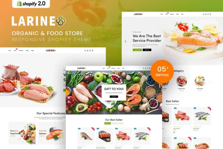 larine organic food store shopify theme 1