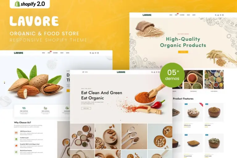 lavore organic food store shopify theme 1