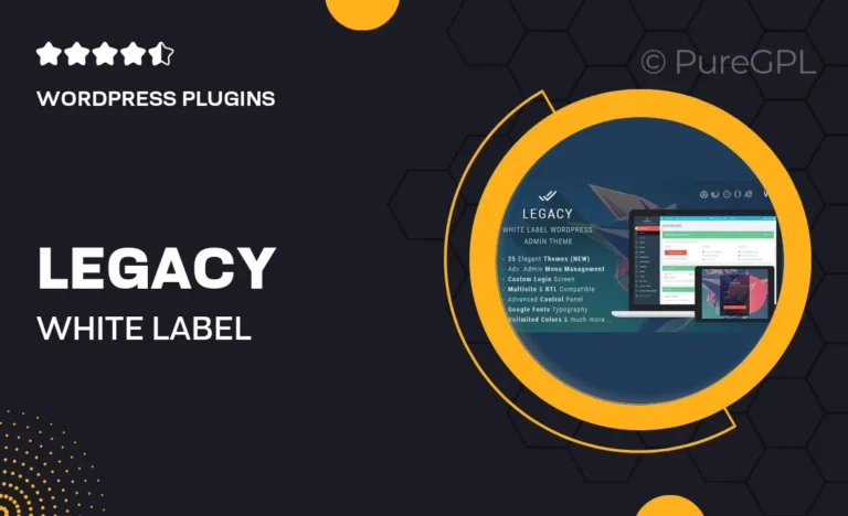 legacy white label wordpress admin theme