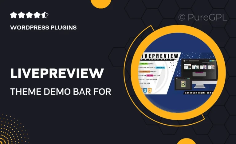 livepreview theme demo bar for wordpress