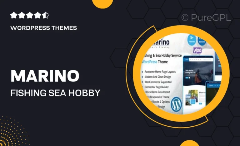 marino fishing sea hobby wordpress theme