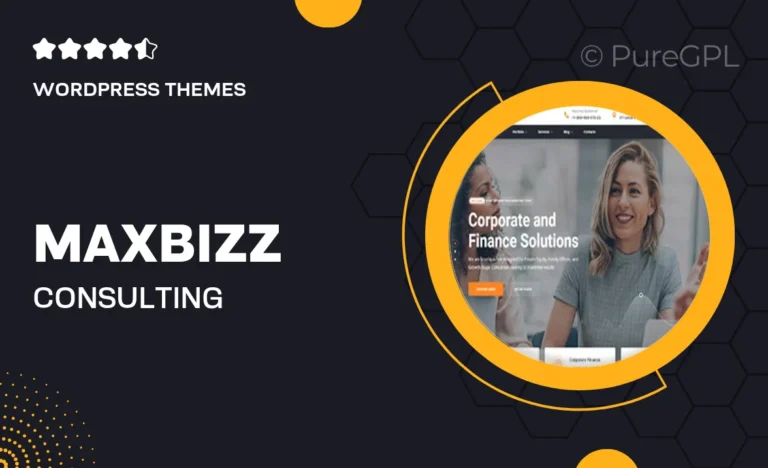 maxbizz consulting financial elementor wordpress theme