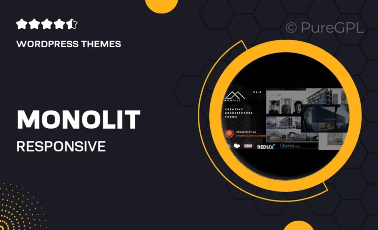monolit responsive architecture wordpress theme