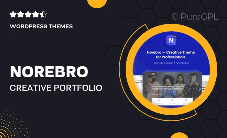 Norebro – Creative Portfolio Theme for Multipurpose Usage