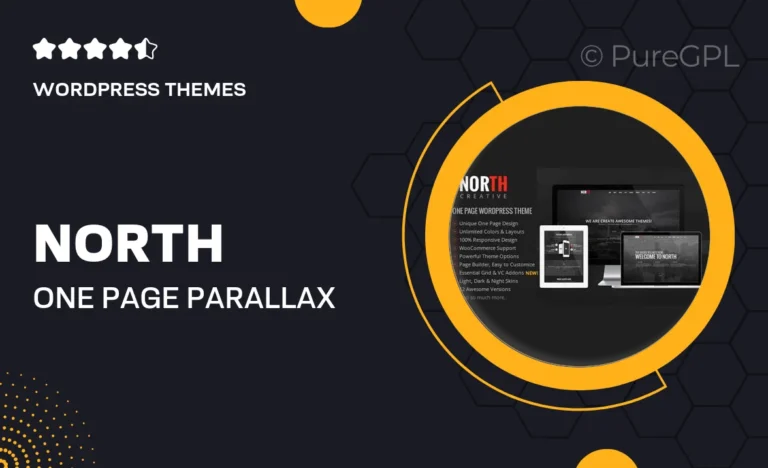 north one page parallax wordpress theme