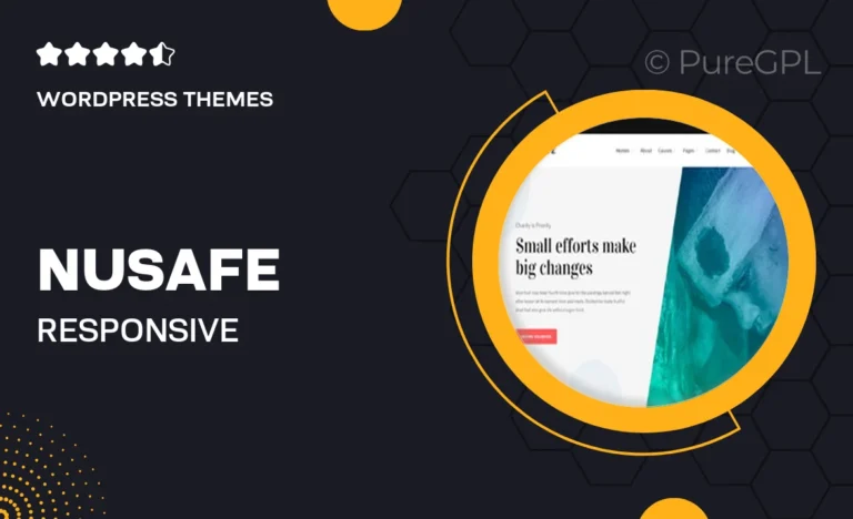 nusafe responsive wordpress theme for donation charity