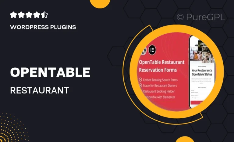 opentable restaurant reservation forms for elementor