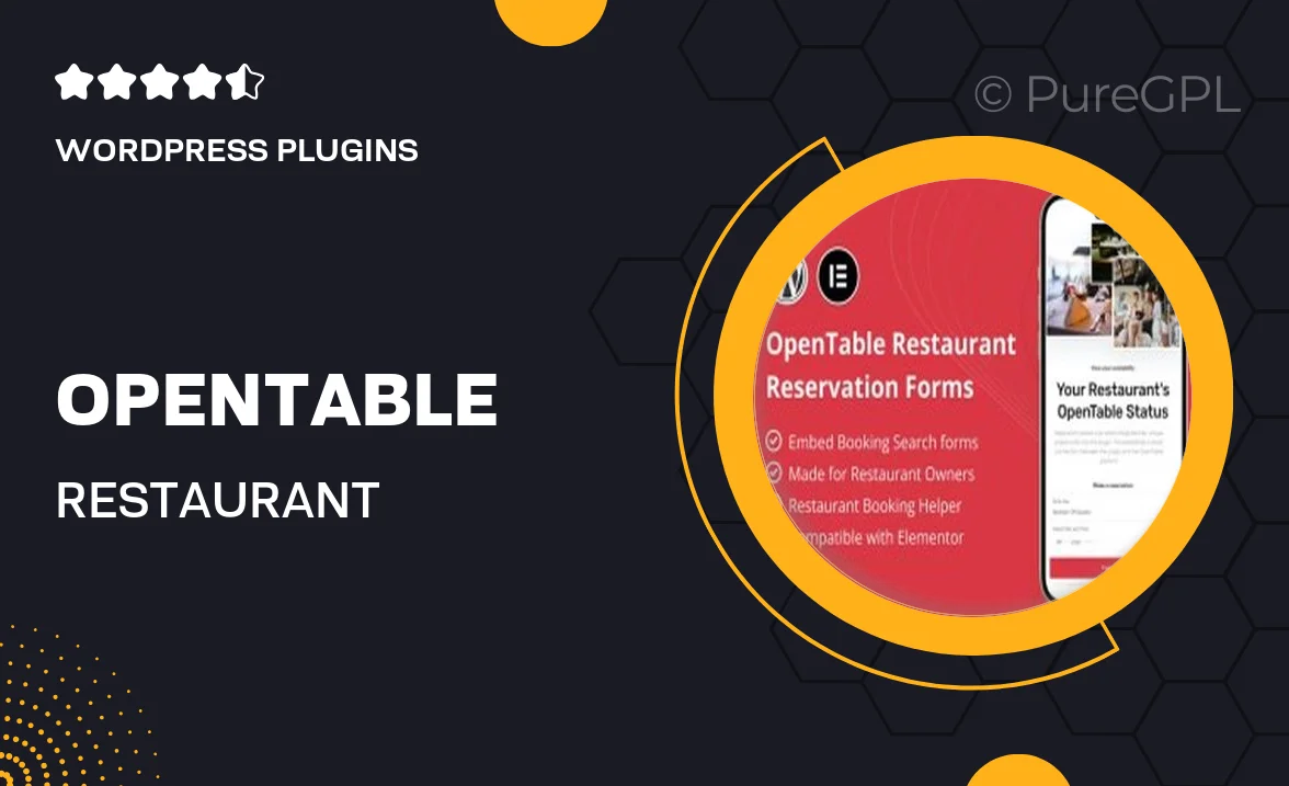 OpenTable Restaurant Reservation Forms for Elementor