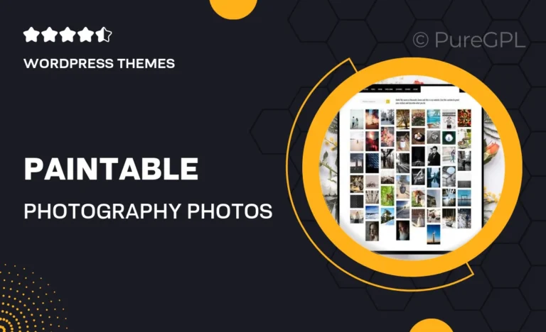 paintable photography photos blog theme