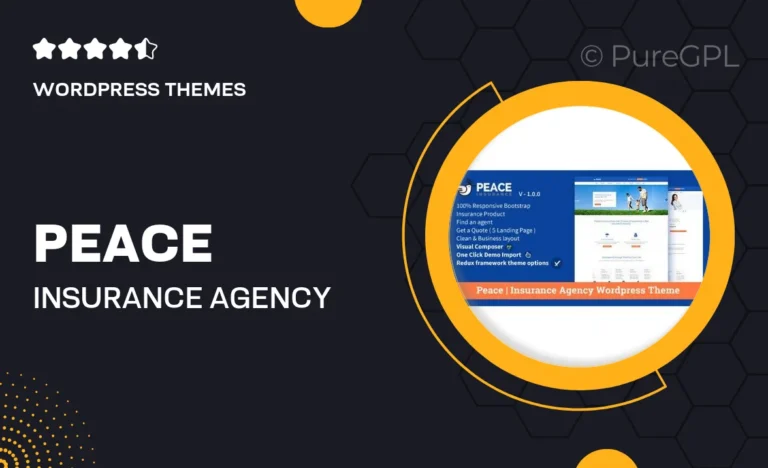peace insurance agency wordpress theme