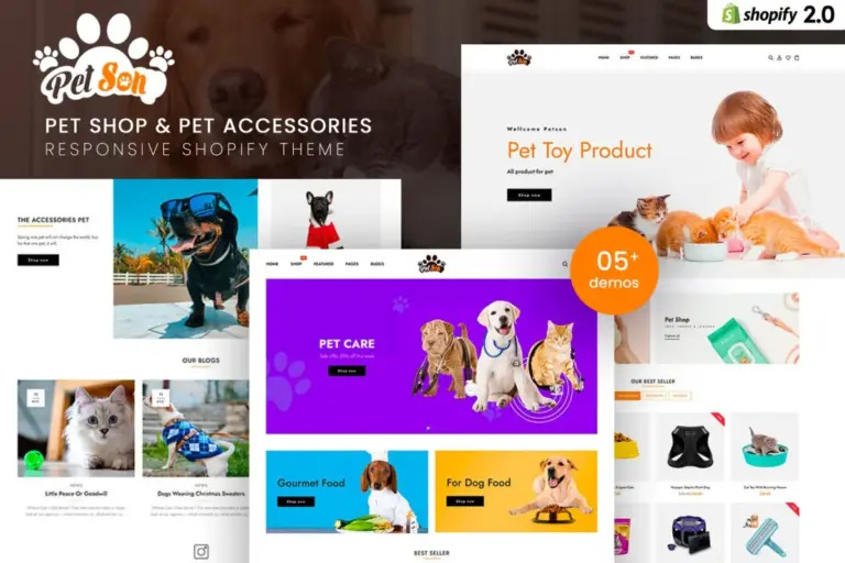 petson pet shop pet accessories shopify theme 1