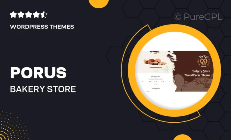 porus bakery store wordpress theme