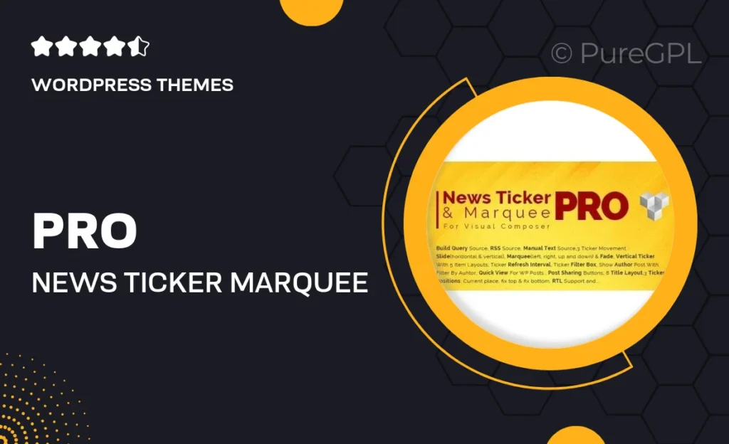 Pro News Ticker & Marquee for WPBakery Page Bilder : Display Post, Custom Post, RSS & WooCommerce 10 Pro News Ticker & Marquee for WPBakery Page Bilder : Display Post, Custom Post, RSS & WooCommerce