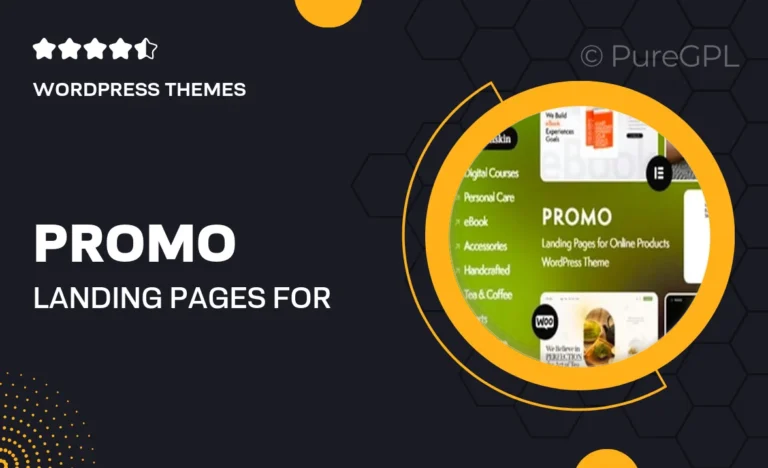 promo landing pages for online products wordpress theme