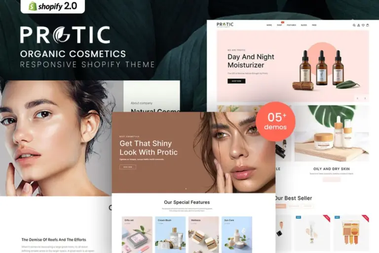 protic organic cosmetics shopify theme 1