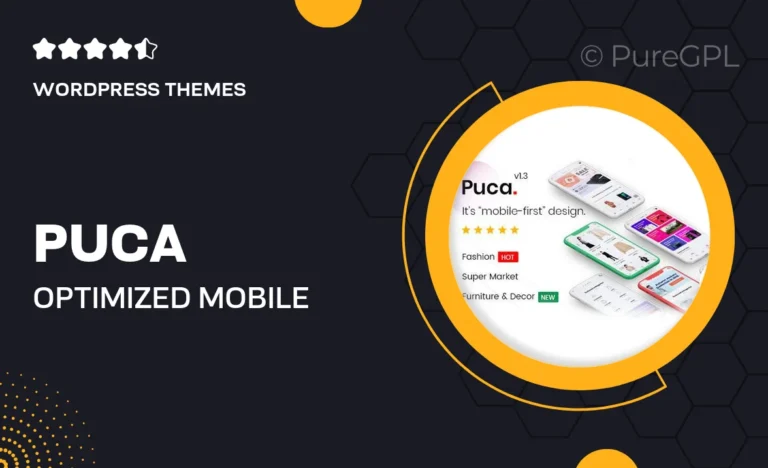 puca optimized mobile woocommerce theme