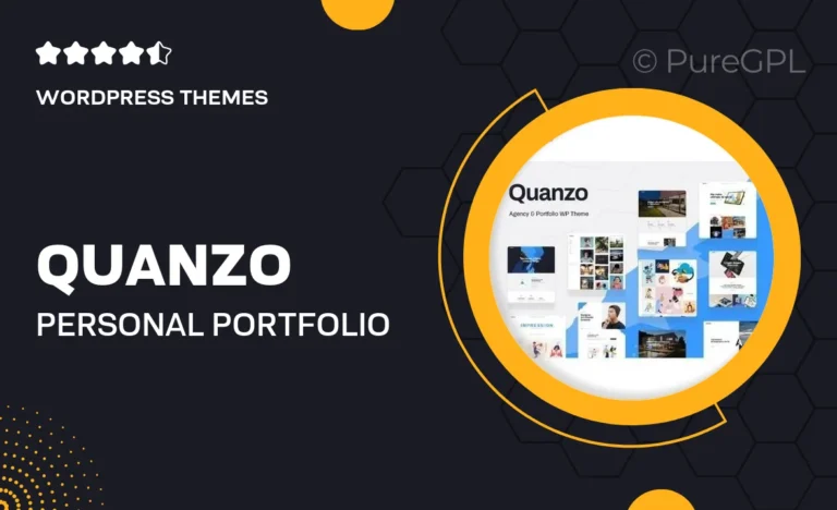 quanzo personal portfolio wordpress theme
