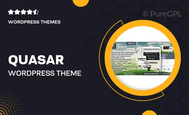 quasar wordpress theme with animation builder