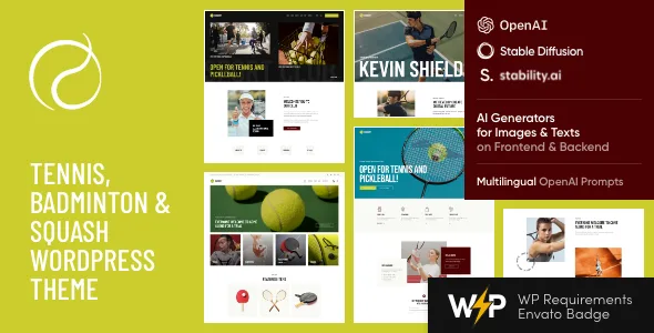 racquet tennis badminton squash wordpress theme 1