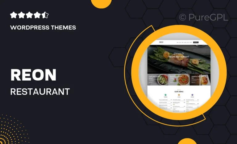 reon restaurant wordpress theme