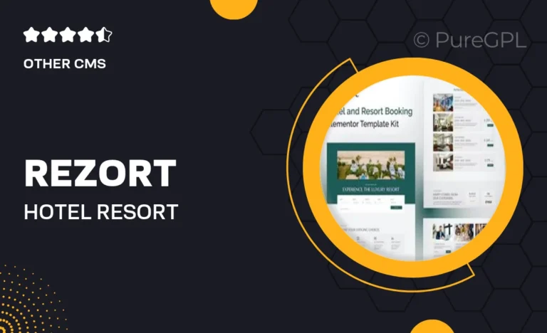 rezort hotel resort booking elementor template kit