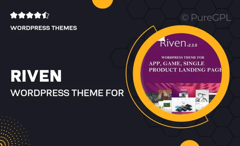 riven wordpress theme for app game single product landing page