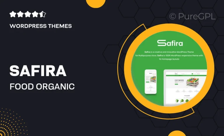 safira food organic wordpress theme