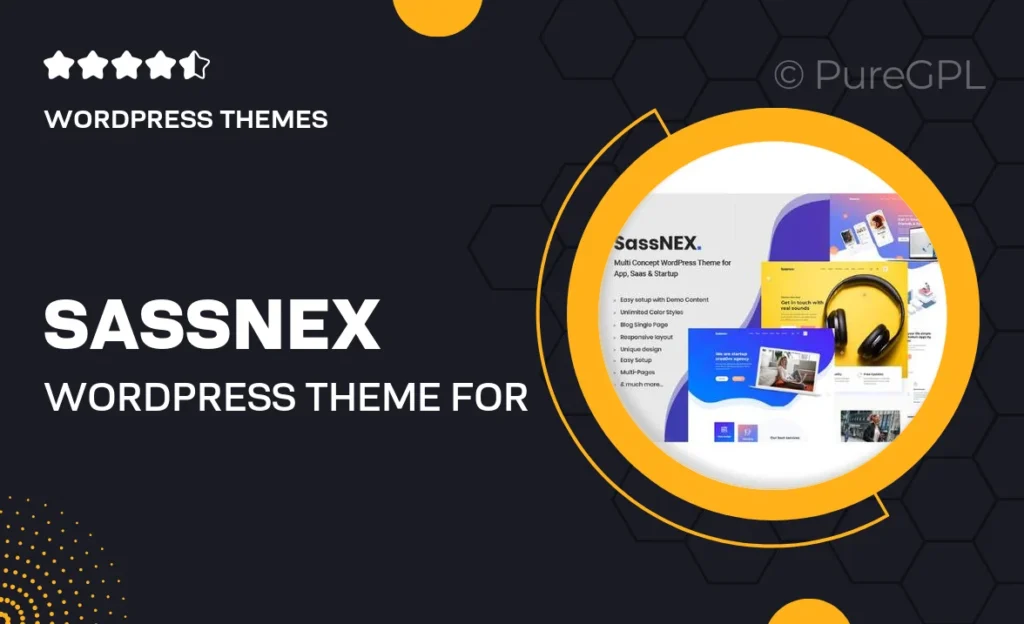 Sassnex – WordPress Theme for App, Saas & Startup