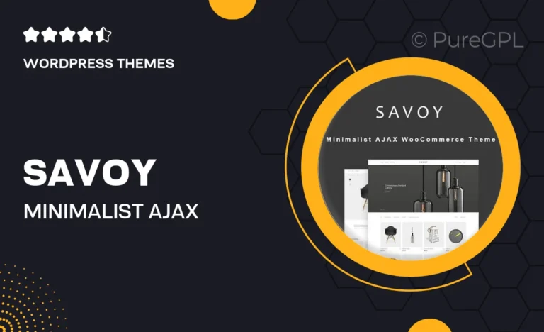 savoy minimalist ajax woocommerce theme